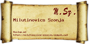 Milutinovics Szonja névjegykártya